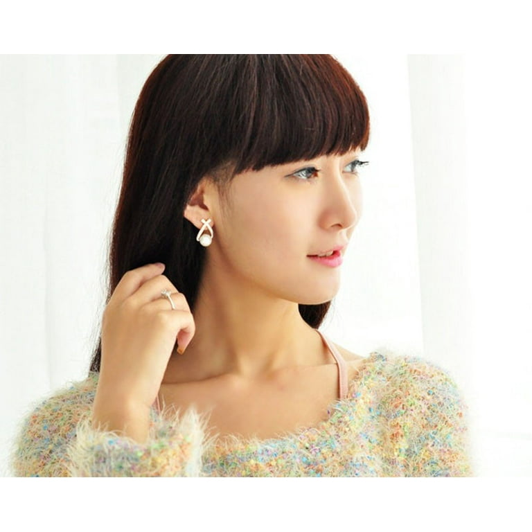 1 Pair Fashion Women Lady Elegant Crystal Rhinestone Ear Stud Earrings Jewelry